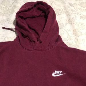 Pre-owned Mens Nike Maroon Hoodie Size Small